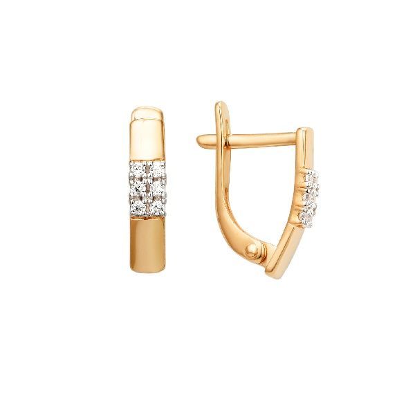 Серьги ЮФ Династия - Золото 375, Фианит (арт. 000842-5102)