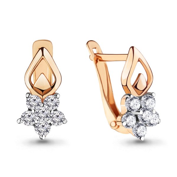 Серьги Аквамарин - Серебро 925, Фианит (арт. 45375А.6)