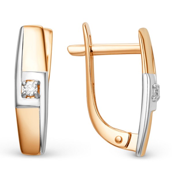 Серьги ЮФ Династия - Золото 585, Фианит (арт. 014742-1102)