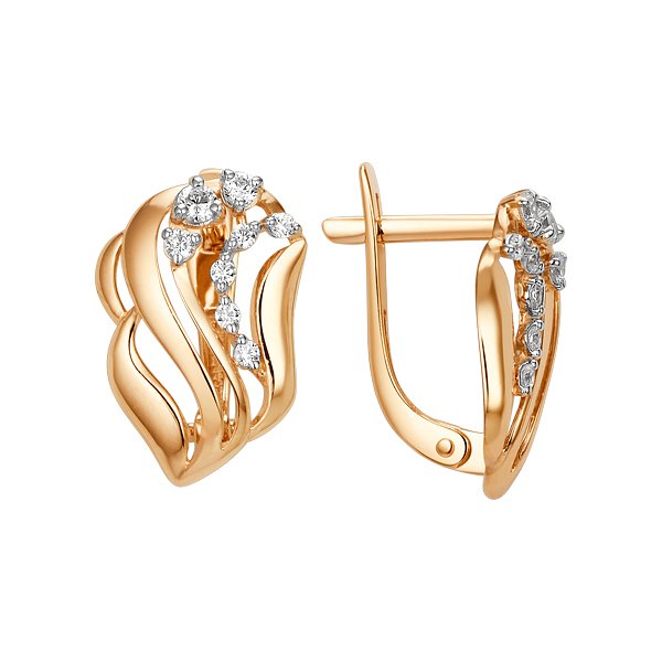 Серьги ЮФ Династия - Золото 375, Фианит (арт. 012692-5102)