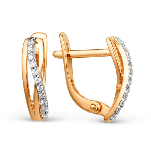 Серьги ЮФ Династия - Золото 585, Фианит (арт. 002442-1102)