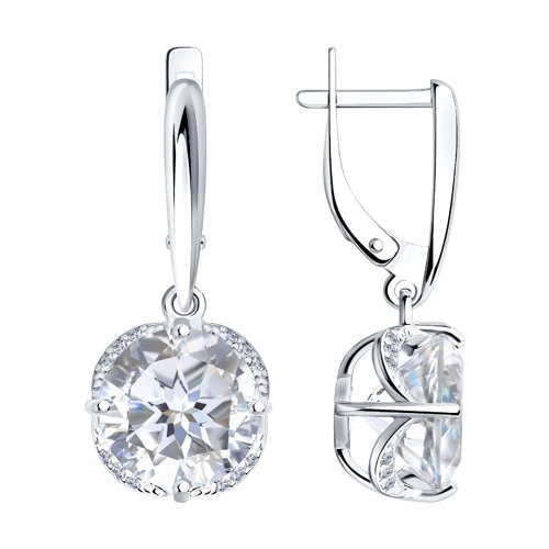 Серьги SOKOLOV - Серебро 925, Горный хрусталь, Фианит (арт. 92020368)