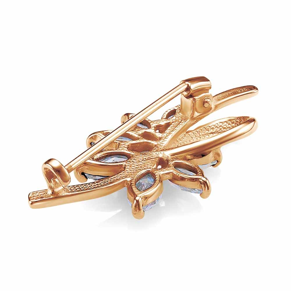 Брошь Красная пресня - Серебро 925, Фианит (арт. 13815847)