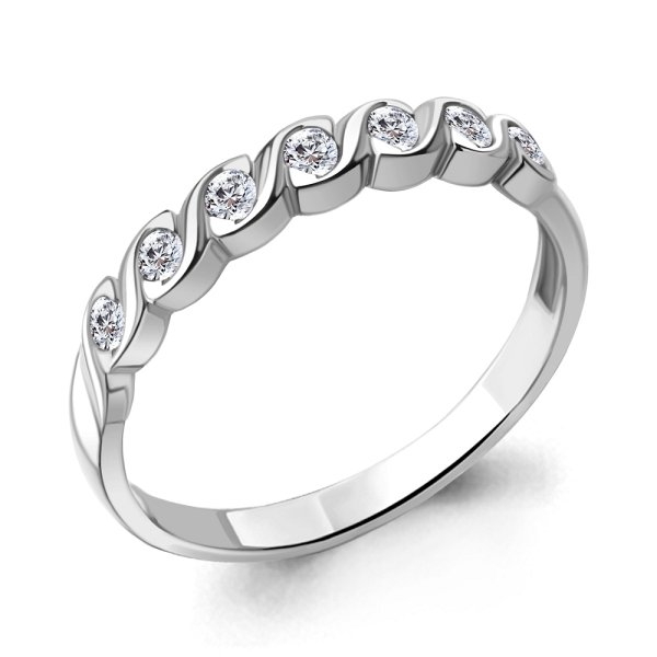 Кольцо Аквамарин - Серебро 925, Фианит (арт. 67335А.5)