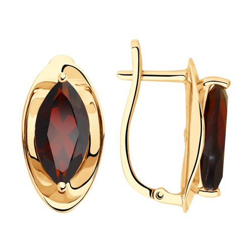 Серьги SOKOLOV - Золото 585, Гранат (арт. 725842)