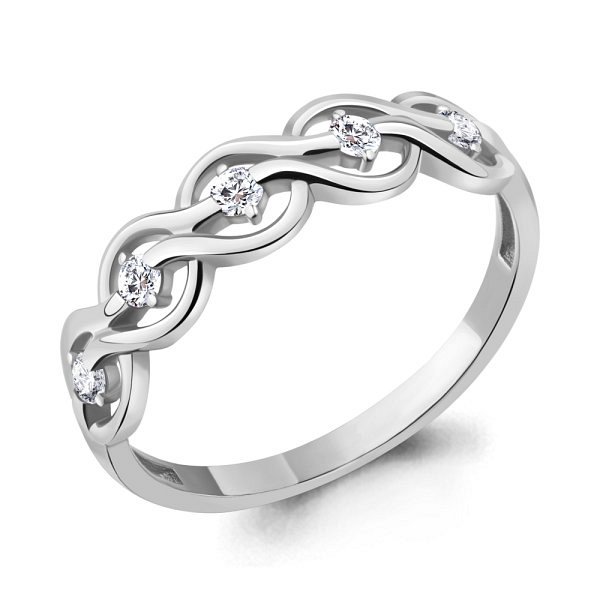 Кольцо Аквамарин - Серебро 925, Фианит (арт. 67289А.5)