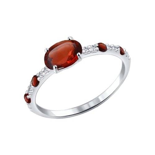 Кольцо SOKOLOV - Серебро 925, Гранат, Фианит (арт. 92011061)