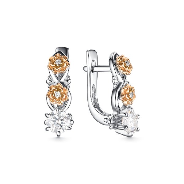 Серьги Дар - Серебро 925, Синтетический муассанит, Фианит (арт. С-3962рзс1612800)