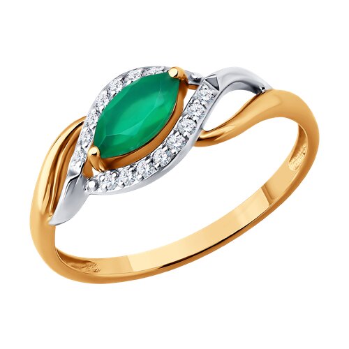 Кольцо SOKOLOV - Золото 585, Агат, Фианит (арт. 717328)