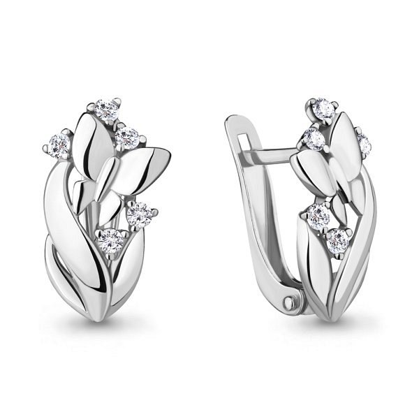 Серьги Аквамарин - Серебро 925, Фианит (арт. 46881А.5)