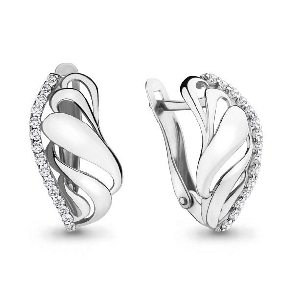 Серьги Аквамарин - Серебро 925, Фианит (арт. 42138А.5)