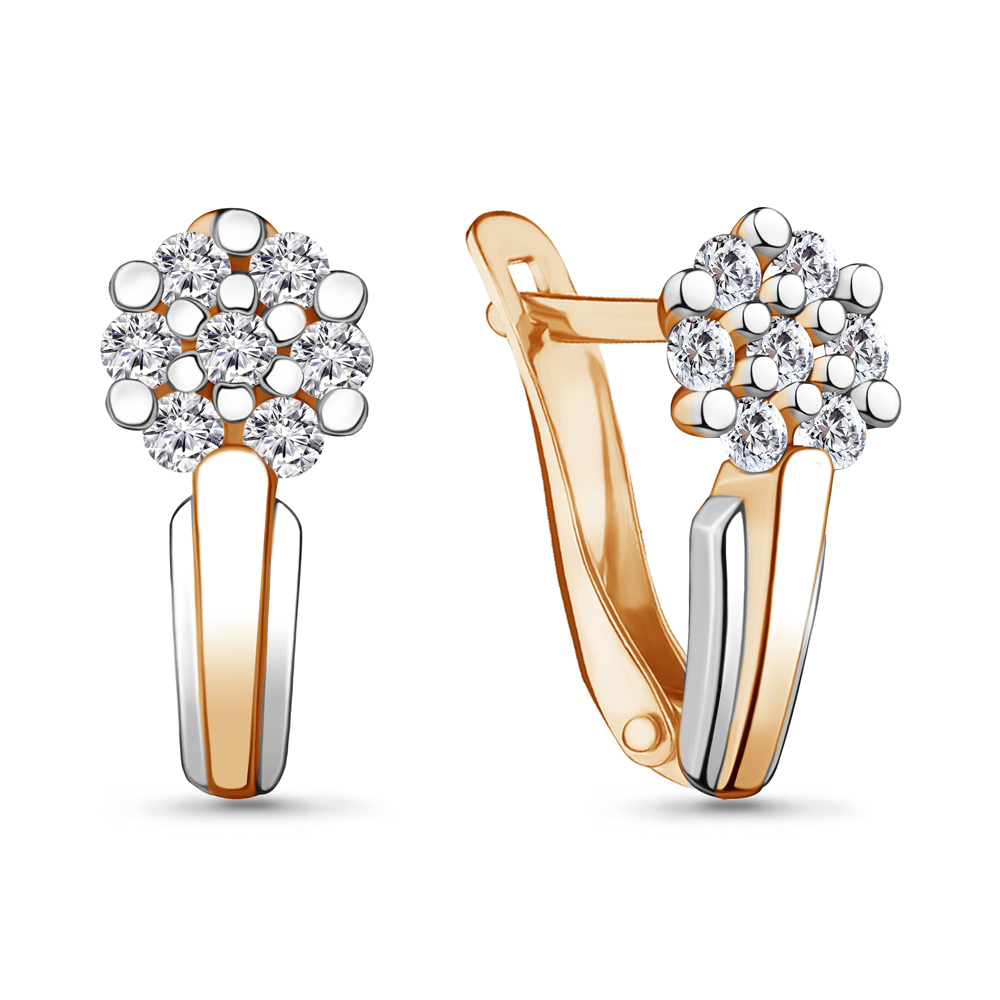 Серьги Аквамарин - Золото 585, Фианит (арт. 48239А.1)