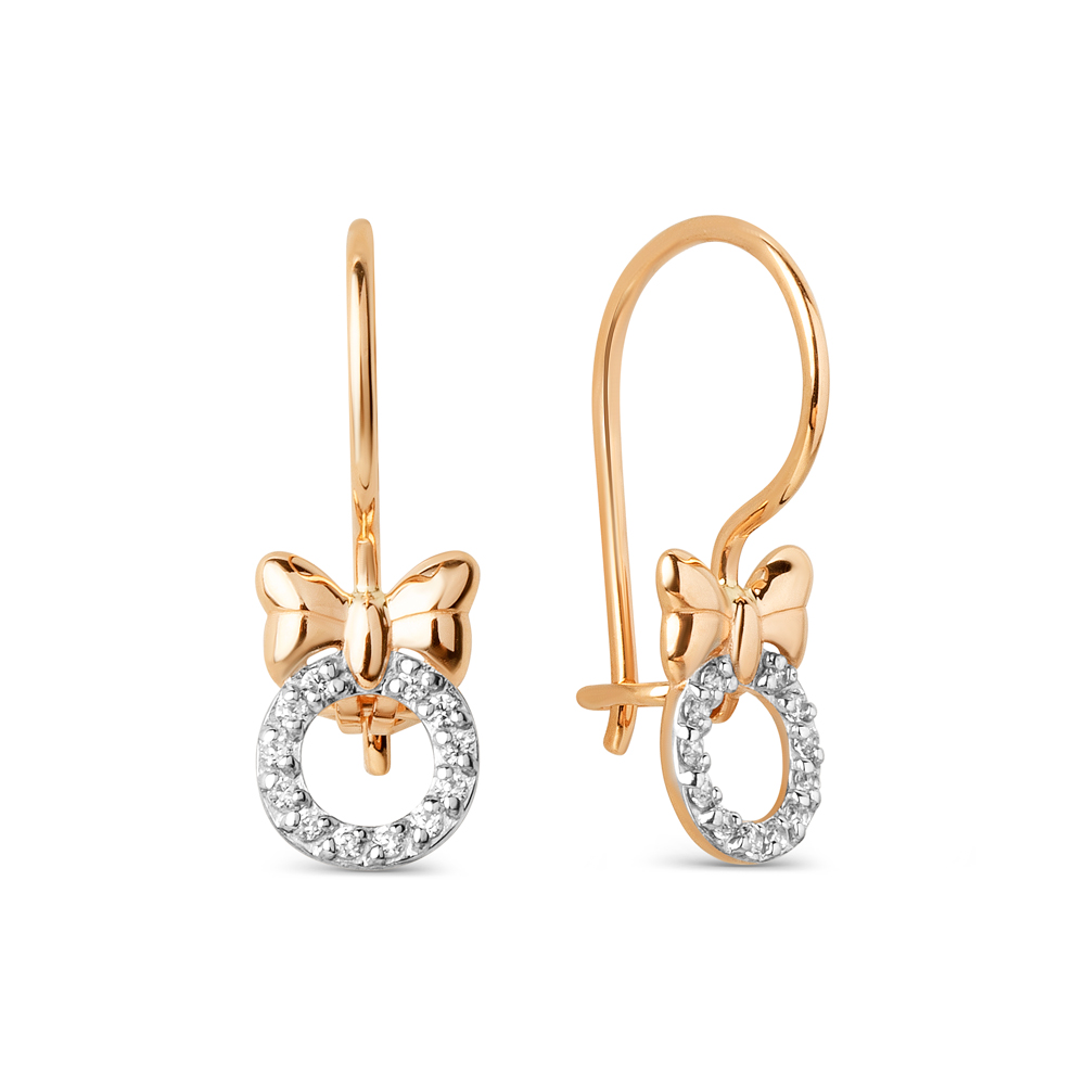 Серьги ЮФ Династия - Золото 375, Фианит (арт. 021142-5102)