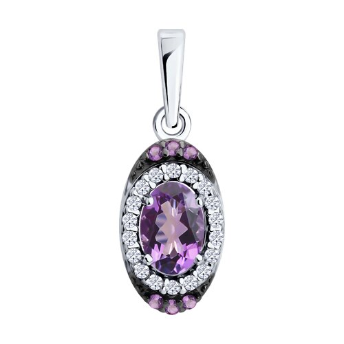 Подвеска SOKOLOV - Серебро 925, Аметист, Фианит (арт. 92030888)
