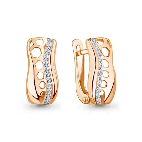 Серьги Аквамарин - Серебро 925, Фианит (арт. 400982А.6)