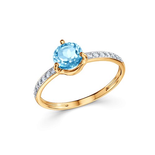 Кольцо SOKOLOV - Золото 585, Топаз, Фианит (арт. 716105)
