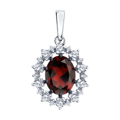 Подвеска Diamant - Серебро 925, Гранат, Фианит (арт. 94-330-02042-2)