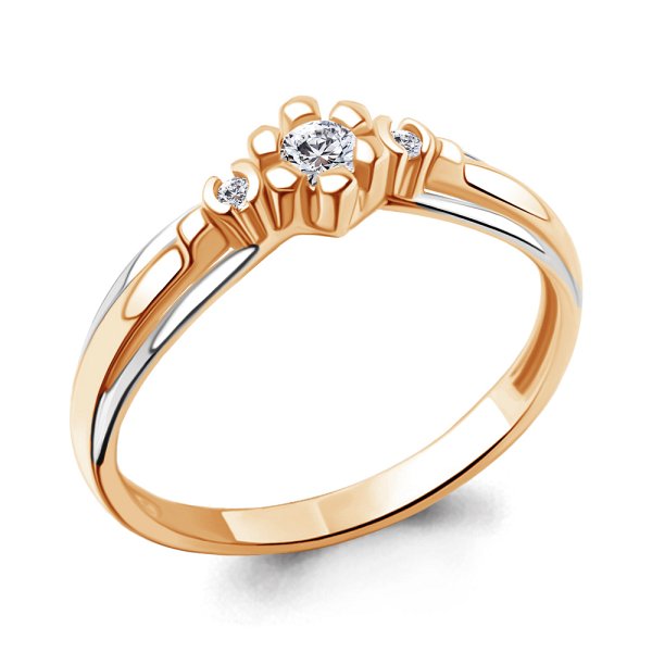 Кольцо Аквамарин - Серебро 925, Фианит (арт. 68996А.6)