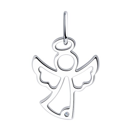 Подвеска SOKOLOV - Серебро 925, Бриллиант, Бриллиант голубой, Бриллиант коньячный (арт. 87030061)