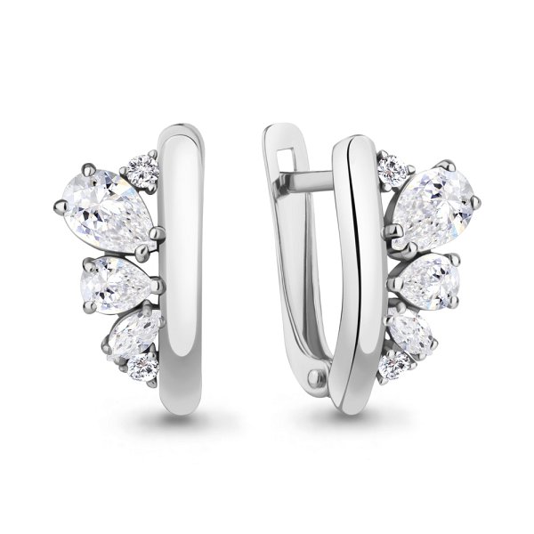 Серьги Аквамарин - Серебро 925, Фианит (арт. 49374А.5)