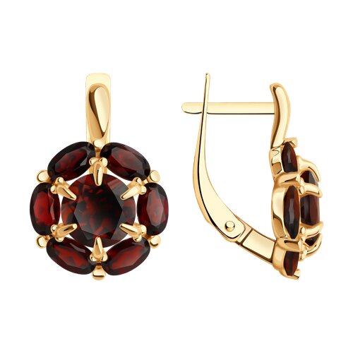 Серьги Diamant - Золото 585, Гранат (арт. 51-320-02100-4)