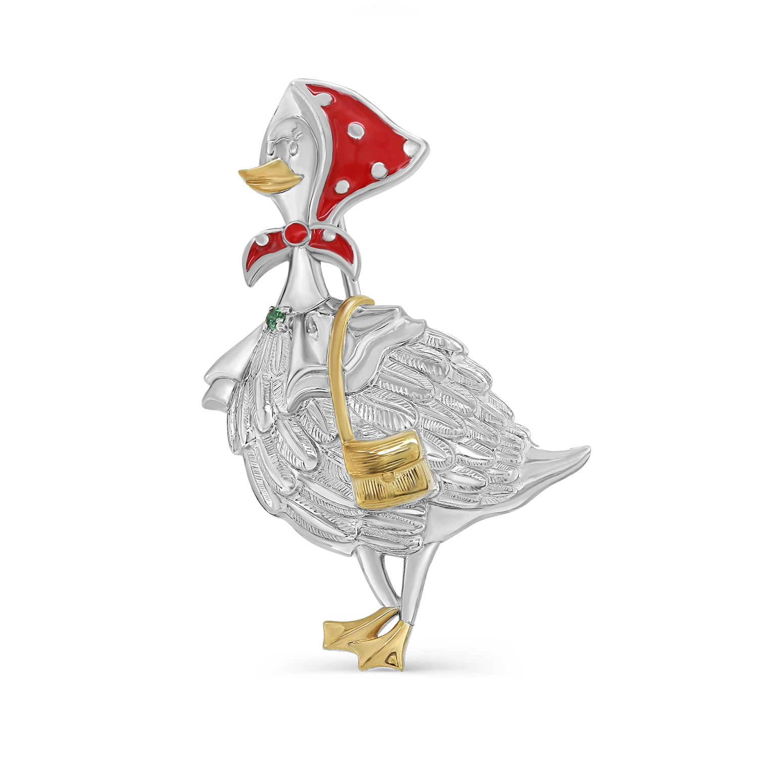 Брошь Кабаровских - Серебро 925, Фианит, Эмаль (арт. 5-144-40418)