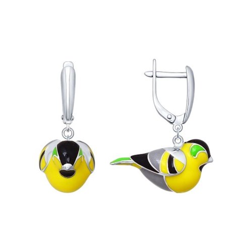 Серьги SOKOLOV - Серебро 925, Эмаль (арт. 94021698)