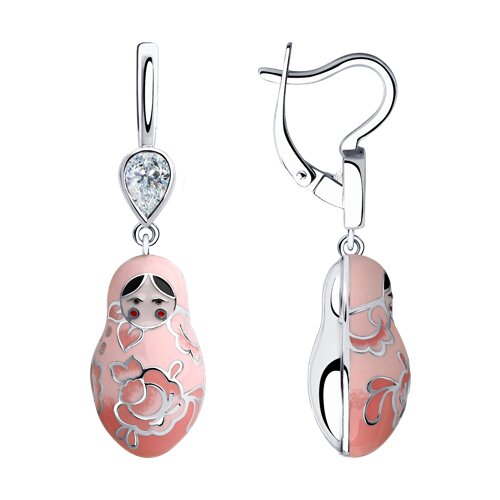 Серьги SOKOLOV - Серебро 925, Фианит, Эмаль (арт. 94023535)