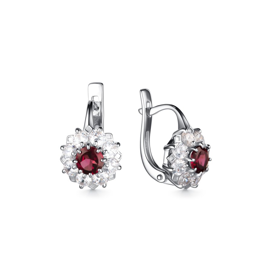 Серьги Дар - Серебро 925, Родолит, Фианит (арт. С-3912рс41000)