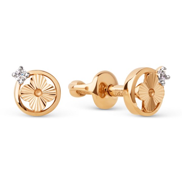 Серьги ЮФ Династия - Золото 375, Фианит (арт. 027422-5112)