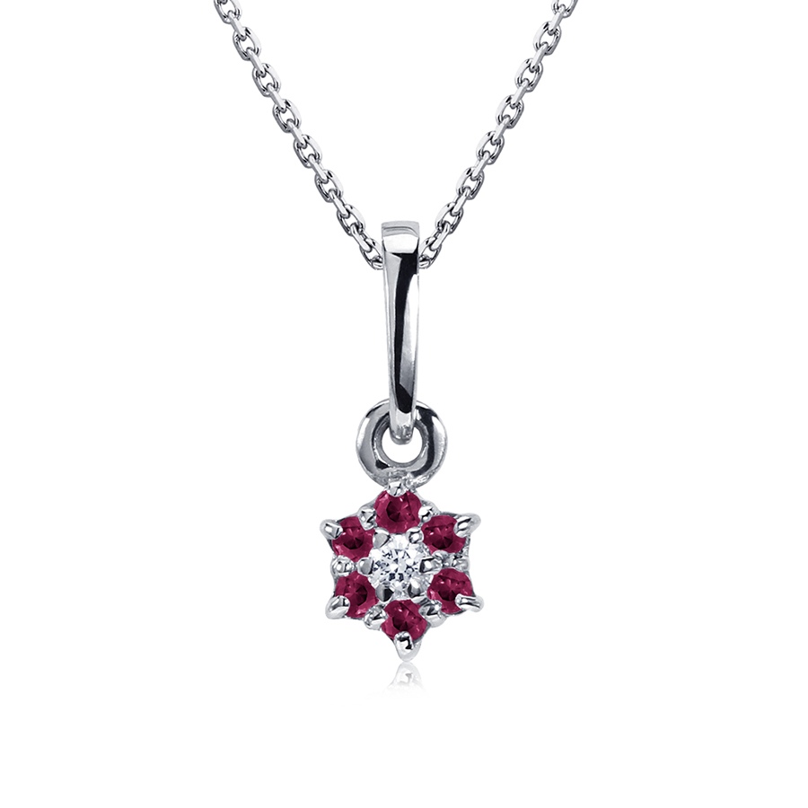 Подвеска Platinum Lab. - Платина 950, Рубин, Бриллиант (арт. ПП-205Р-01)