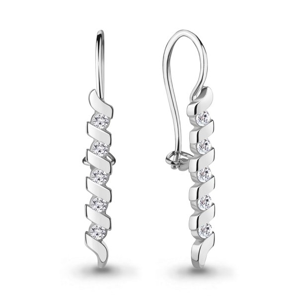 Серьги Аквамарин - Серебро 925, Фианит (арт. 48954А.5)