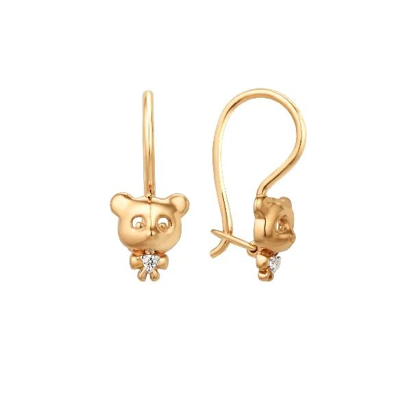 Серьги ЮФ Династия - Золото 375, Фианит (арт. 002235-5100)