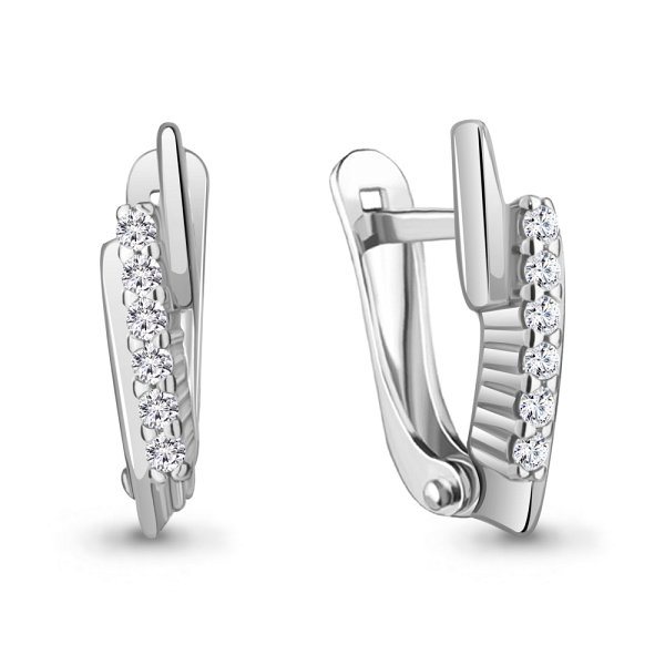 Серьги Аквамарин - Серебро 925, Фианит (арт. 49420А.5)