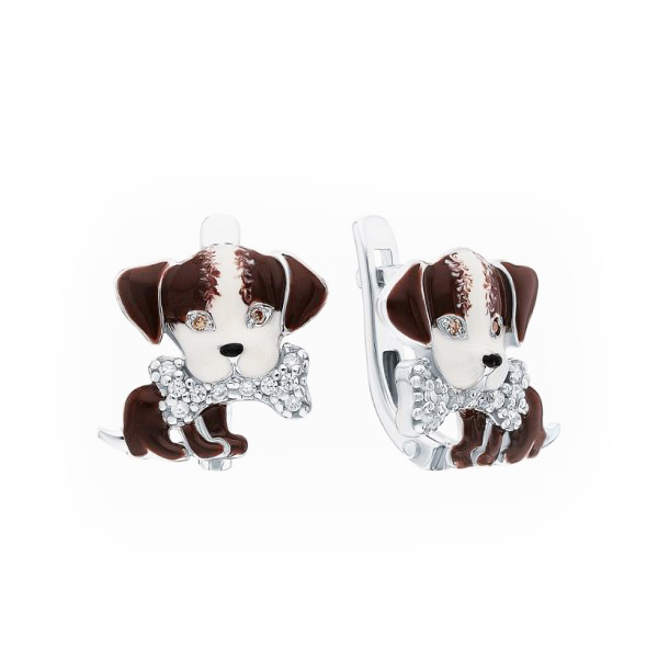 Серьги Мириада - Серебро 925, Фианит, Эмаль (арт. 901021928)