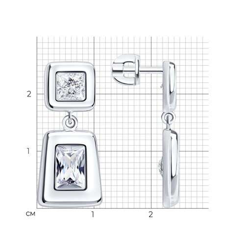Серьги Diamant - Серебро 925, Фианит (арт. 94-122-02409-1)