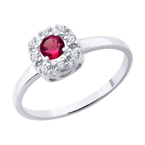 Кольцо SOKOLOV - Серебро 925, Фианит, Рубин (арт. 64010001)