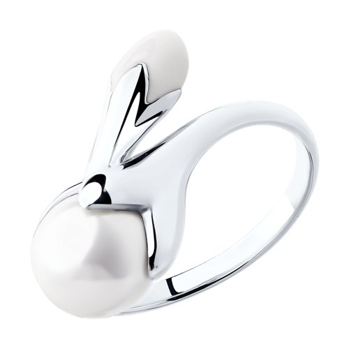 Кольцо SOKOLOV - Серебро 925, Жемчуг имитация, Эмаль (арт. 94012435)