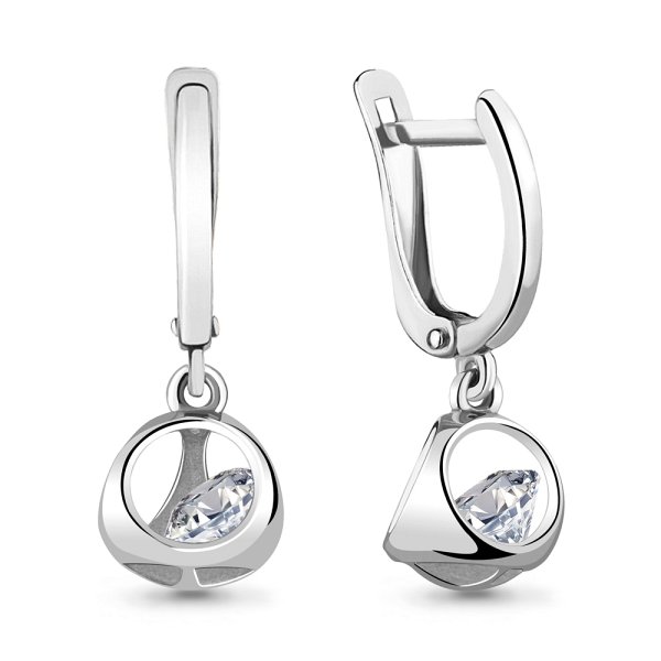 Серьги Аквамарин - Серебро 925, Фианит (арт. 48526А.5)