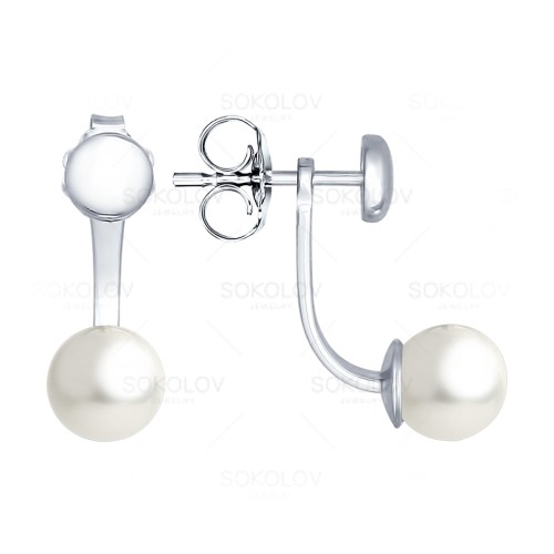 Серьги SOKOLOV - Серебро 925, Жемчуг имитация (арт. 94022207)