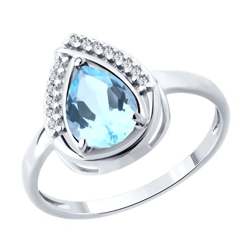 Кольцо SOKOLOV - Серебро 925, Топаз, Фианит (арт. 92014625)