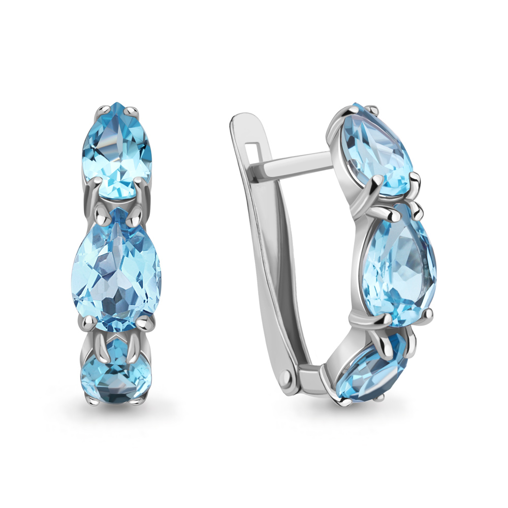 Серьги Аквамарин - Серебро 925, Топаз (арт. 4327005.5)