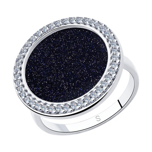 Кольцо SOKOLOV - Серебро 925, Авантюриновое стекло, Фианит (арт. 94013022)