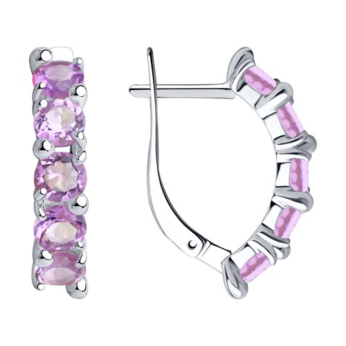 Серьги Diamant - Серебро 925, Аметист (арт. 94-320-00346-3)
