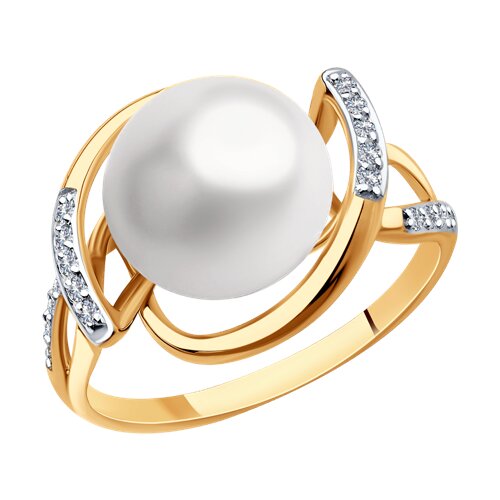 Кольцо SOKOLOV - Золото 585, Жемчуг культивированный, Фианит (арт. 791229)