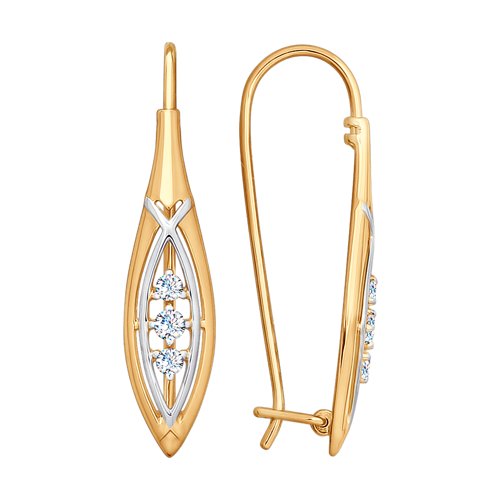 Серьги SOKOLOV - Золото 585, Фианит (арт. 028012)