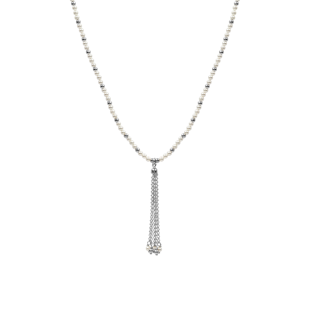 Колье Фиделис - Серебро 925, Жемчуг имитация (арт. XGI01647w-Rd)
