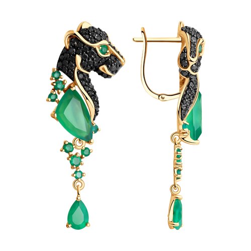 Серьги SOKOLOV - Золото 375, Агат, Фианит (арт. 37726829)