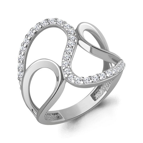 Кольцо Аквамарин - Серебро 925, Фианит (арт. 600487А.5)