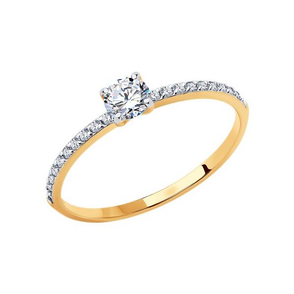 Кольцо SOKOLOV - Золото 585, Фианит (арт. 019096)